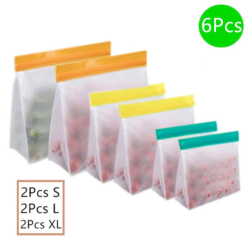 Reusable Silicone Food Bag Freezer Stand  Ziplock Bag