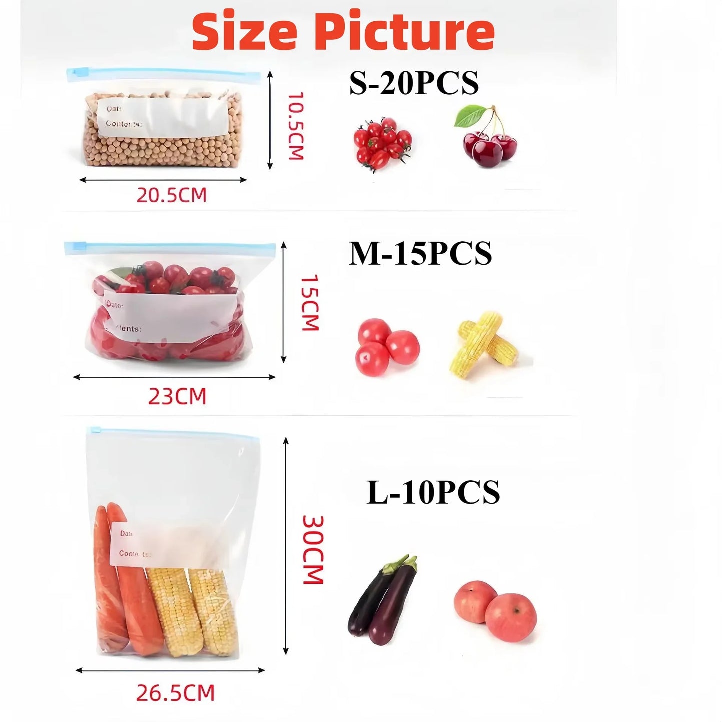45PCS Silicone Food Storage Leakproof Reusable.